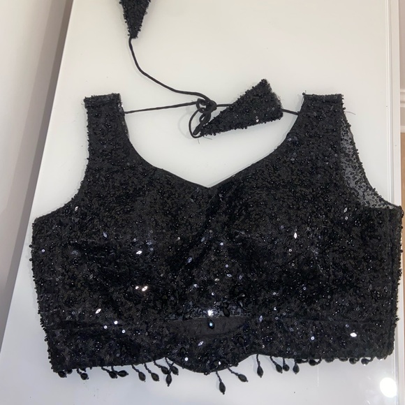 Black beaded lehenga - Picture 3 of 4